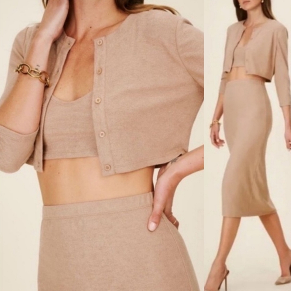 Reformation Crop Knit & Cardigan